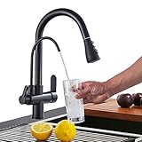 Onyzpily Reines Wasser Küchenarmatur mit ausziehbar Doppelgriff Heißes und kaltes...