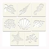 Ozean Kreaturen Schablonen,8 Stück Malerei Schablonen Cartoons Meer Ozean Tier...