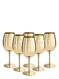 6x Ice Imperial Champagnerglas Echtglas Gold - Champagne Moët & Chandon