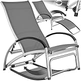 tectake® Sonnenliege Schaukelstuhl, 2 in 1 Liegestuhl, Gartenliege mit 4-Fach...