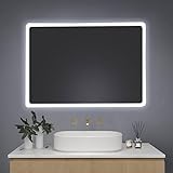 Youyijia LED Badspiegel mit Beleuchtung, 70 x 50 cm Wandspiegel...
