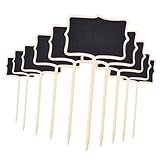 Homoyoyo 30 Stück Kleiner Pflanzenstecker aus Holz In Kreidetafelform mit Erdspieß...