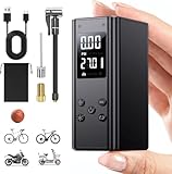 Mini Fahrradpumpe Elektrisch, 100Psi Tragbare Fahrradpumpe Bike Pump mit Digitalem...