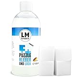 LM Puzzlekleber/Conserver & Lack 500 ml + 4 Schwämmchen - Transparent - zum Teile...