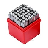 WiMas 36PCS Standard Schlagbuchstaben Stanz-Kit, 4mm in Alphabet/Nummer