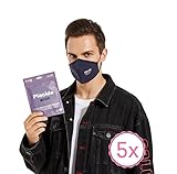 5 FFP2 Maske CE-Zertifizierte Wiederverwendbare Blaue Navy, [30-Fach Waschbare]...