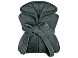 npluseins extra weicher Kapuzen-Bademantel aus Kuschelfleece - in modernen Farben und...