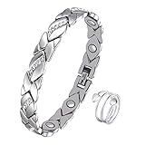 Jeracol Lymphdrainage magnetische Armbänder und magnetische Ringe für Damen,...