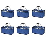 Novaliv 6X Einkaufskorb faltbar mit Kühlfunktion 30 Liter BLAU Isolierkorb mit...