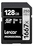 Lexar Professional 1667x SD Karte 128GB, Speicherkarte SDXC UHS-II, Bis zu 250 MB/s Lesen,...