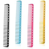 4 Stücke Carbon Kamm, Haarschneidekamm Antistatisch Friseur Kamm Bruchfester...