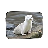 BROLEO Laptophülle mit weißem Otterdruck, tragbar, stoßfest, 43,2 cm (17 Zoll), für...