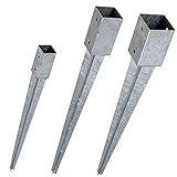 e-Dübel Technik Einschlag-Bodenhülse für Rund- oder Vierkantholzpfosten (46 x...