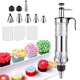Tortenspritze - Garnierspritze Edelstahl,400ml Kuchenspritze Wiederverwendbarer,Profi...