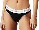 Calvin Klein Damen String Tanga, Schwarz (Black), M