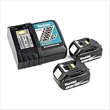 Makita Power Source Kit Li 18V mit 2x BL1850B Akku 5,0Ah + DC18RC Ladegerät...