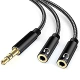lalasis Audio Splitter Klinke Y Aux Adapter, 3.5mm Stecker auf Buchse Headset Stereo Aux...
