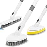 3 in 1 Schrubber mit Stiel, Scrubber Dusche Reinigungsbürste 130.81CM...
