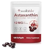 Astaxanthin 12 mg – 120 Weichkapseln – 4-Monats-Vorrat – Vegane...