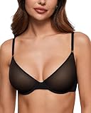 INLYRIC Damen Transparent BH mit Bügel Sexy Mesh Soft BHS Tiefer Ausschnitt...