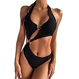 KBRPEY Damen Bikini Set High Waist Schwimmanzug Trendy Sexy Bademode Geteilter...