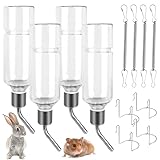 SUNOYA 4 Stück Trinkflasche Kaninchen, 350 ml Nager Trinkflasche Automatischer...