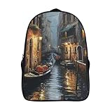 CWBNA0RBN Venice Water City Schulrucksack Mädchen Schulranzen Jungen Schultasche Mit...