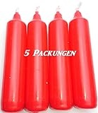 Ebersbacher Wachswaren apog Versand 5er Pack Adventskerzen rot ca. 23 x 105 mm (5 x 4...