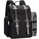 Picknick-Rucksack für 4 Personen mit großer isolierter Kühltasche,...
