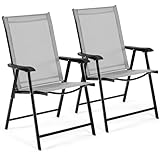 Yaheetech 2er Set Gartenstühle, Hochlehner Klappstühle Terrassenstühle mit...
