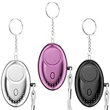 Gvolatee 3 Stücke taschenalarm, 130dB schrillalarm, Alarm schlüsselanhänger Frauen mit...