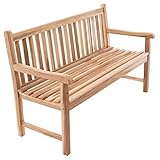 Divero 3-Sitzer Gartenbank Palermo aus zertifiziertem Teak-Holz, unbehandelt - wetterfest...