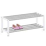 IDIMEX Schuhregal Dublin mit 2 Ablagen in weiß. Robustes Metallregal mit edel...
