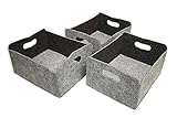 Luxflair 3er Set Aufbewahrungskörbe aus waschbarem Filz in Graumeliert/dunkelgrau LxBxH:...