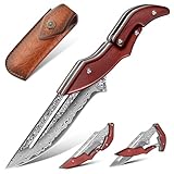 Dream Reach Damast Klappmesser – VG10 Stahl Taschenmesser für Outdoor...