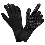 AUAUY Elastische Neoprenhandschuhe, 3 mm, Thermo-Neopren, Tauchhandschuhe mit elastischem...