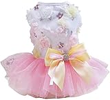 Hundekleid Welpenrock Hundeprinzessin Kleider Ballett Tutu Blume Hochzeit Spitze...