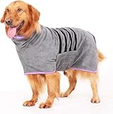 HezzLuv Bademantel Für Hunde, Hundebademantel Aus Mikrofaser Für Mittlere Und...