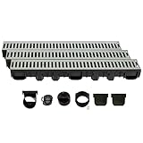 ScarMaxx - A15 Entwässerungsrinne Set - Bodenrinne - Regenwasser-Ablauf - Abfluss mit...