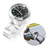 Vokmon Motorrad Uhr Fahrradzubehör Lenkerhalterung, Silber Wasserdichte Nachtleuchtende...