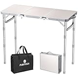 FUNYKICH Campingtisch klappbar mit 3 Einstellbarer Höhe(26/48/70), tragbarer Aluminium...