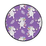 DreamBay Runde Bodenmatte, niedlicher Vintage-Sterne, Einhorn-Stuhl, Couchtischmatte,...