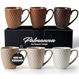 MIAMIO – 6 x 400 ml – Kaffeetassen Set/Becher – Moderne Keramik Tasse Matt –...