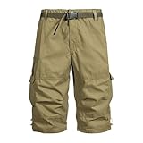 Dmmtot Herren Cargo Shorts Casual Camping Outdoor Kurze Hosen Utility Durable Comfort...
