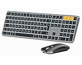 ProtoArc KM100-A Beleuchtet Tastatur Maus Set Kabellos für Mac, Bluetooth QWERTZ Funk...
