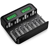 EBL Akku Ladegerät für AA AAA C D NI-MH Akkus Type C Input Schnell Ladegerät,...