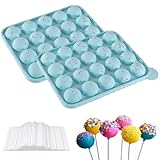 Puedno Cake Pop Silikonform, Lollipop Mould mit 100 Cake Pop Sticks, 20 Runde Lollipop...