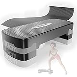 Physionics® Aerobic Steppbrett - 3 Stufen (10/15/20 cm), höhenverstellbar,...