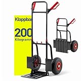 Pallit Sackkarre klappbar 200 kg Stahl Luftreifen Transportwagen Diablo-F faltbar für...