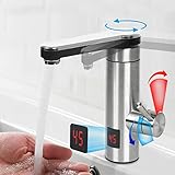 Elektrische Wasserhahn Edelstahl Armatur 3.3KW, Elektrischer Heizung Wasserhähnen mit...